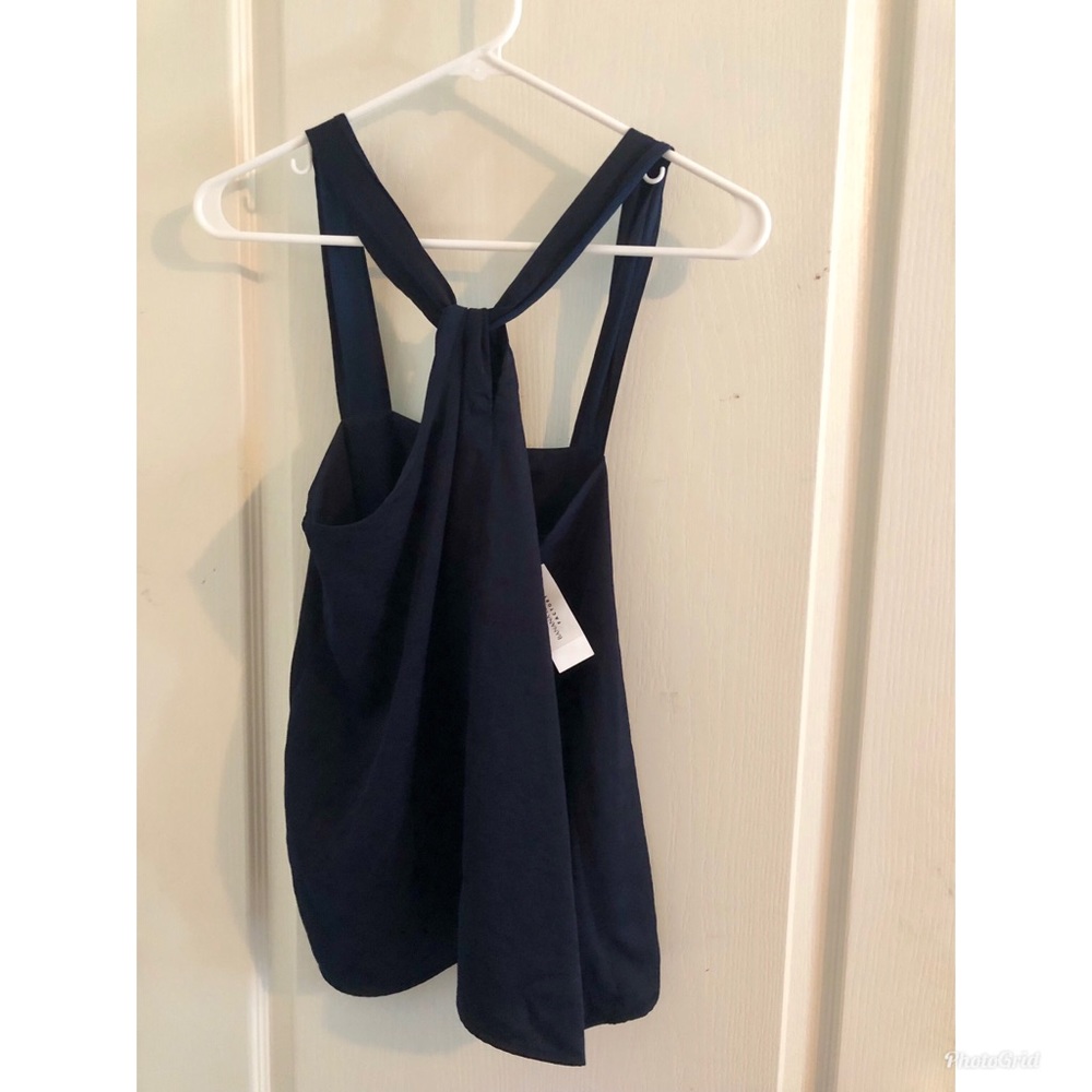 NWT Banana Republic navy satin tank!